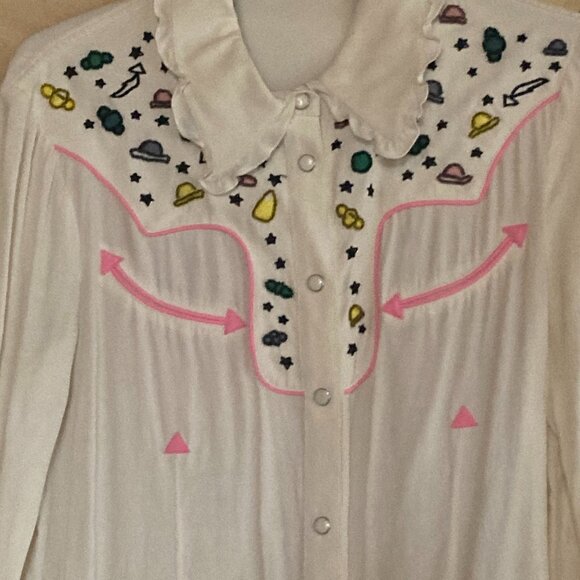 COACH Western silk blouse shirt US4 Excellent condition - Picture 4 of 5
